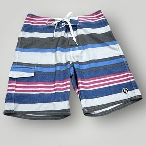 Ezekiel Striped Multicolor Swimsuit Trunks
